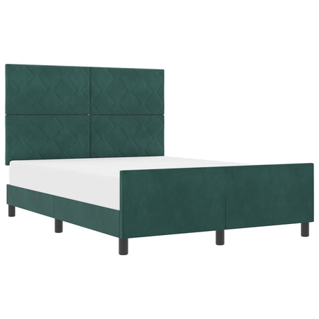 Bed Frame Dark Green 140X200 Cm Velvet