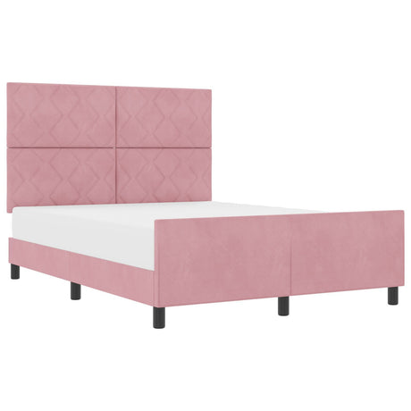 Bed Frame Pink 140X200 Cm Velvet