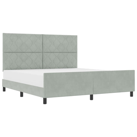 Bed Frame In Light Grey - 180X200 Cm Velvet
