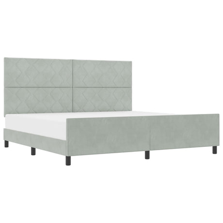 Bed Frame Light Grey 200X200 Cm Velvet