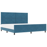 Bed Frame Dark Blue 200X200 Cm Velvet
