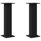 Plant Stand 2 Pcs Black Oak 30X30X95 Cm Engineered Wood