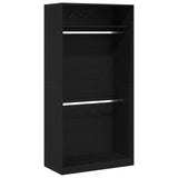 Black Oak Wardrobe - 100X50X200 Cm, Made Of Engineered Wood