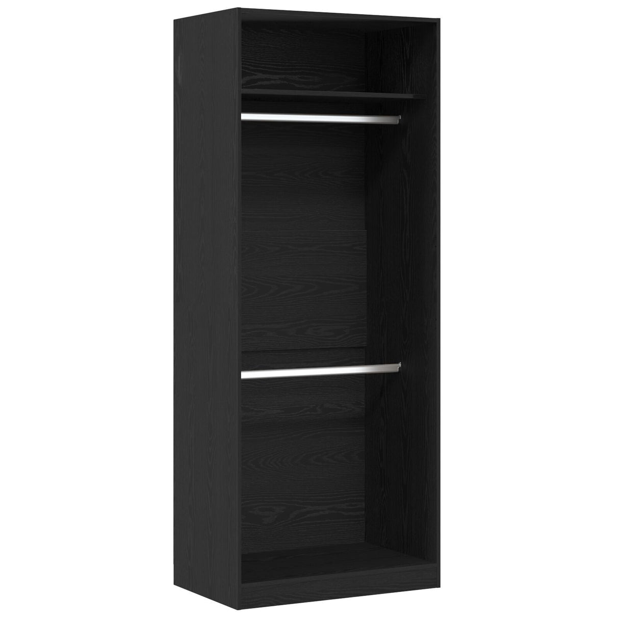 Black Oak Wardrobe - 80X50X200 Cm, Made Of Engineered Wood