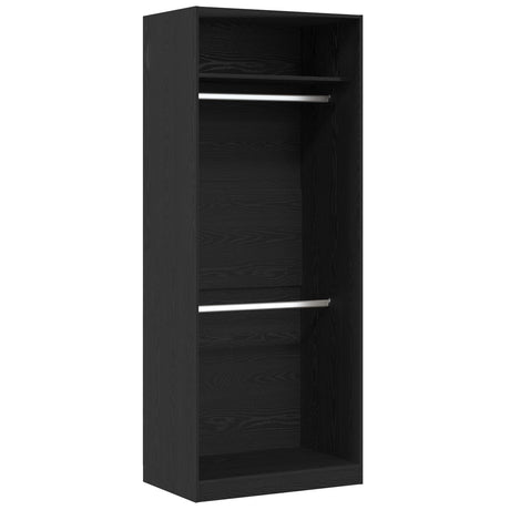 Black Oak Wardrobe - 80X50X200 Cm, Made Of Engineered Wood