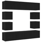 6 Piece Tv Cabinet Set Wall-Mounted Engineered Wood,  Tv Stand 80X30X30 Cm Made Of Engineered Wood,  Wall Mounted Tv Cabinets 2 Pcs 30.5X30X30 Cm