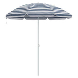 Beach Parasol With Aluminium Pole Blue & White 300 Cm