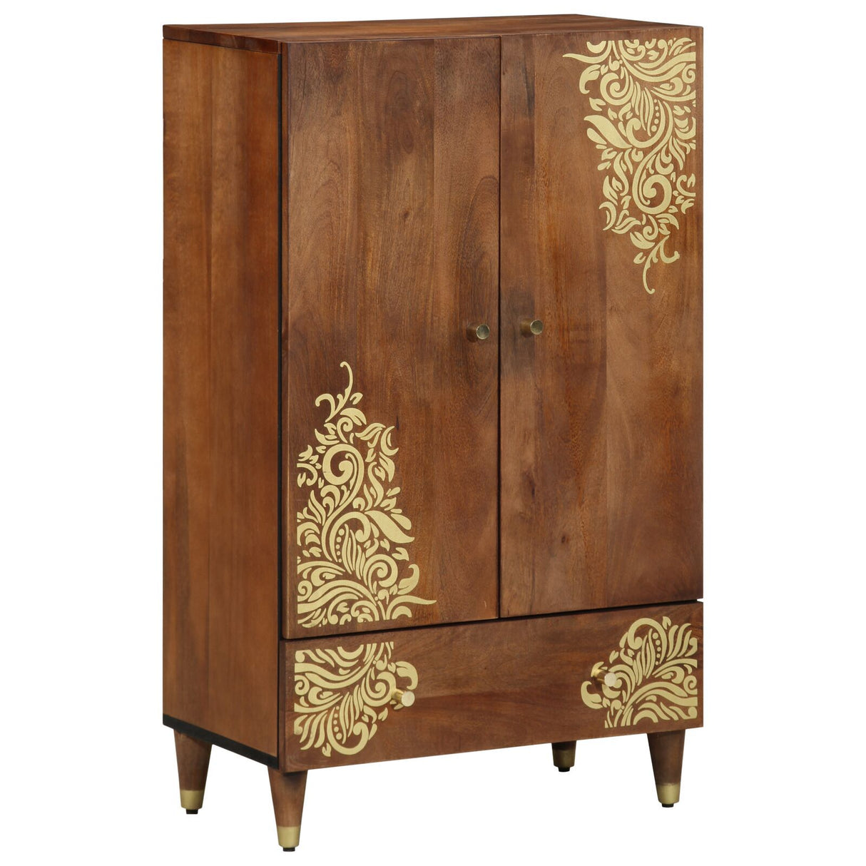 Highboard 60X33X100 Cm Solid Wood Mango