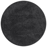 Shaggy Rug With Latex Backing Dark Grey Ø90 Cm