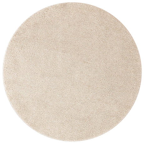 Shaggy Rug With Latex Backing Cream Ø90 Cm