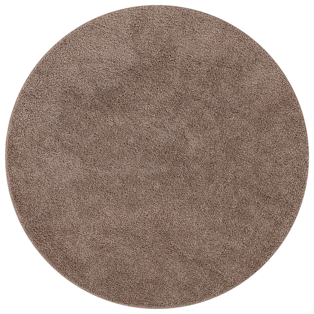 Shaggy Rug With Latex Backing Brown Ø90 Cm