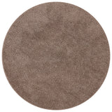 Shaggy Rug With Latex Backing Brown Ø90 Cm