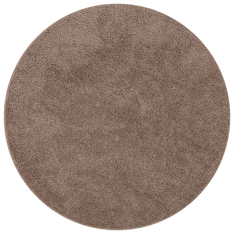 Shaggy Rug With Latex Backing Brown Ø160 Cm