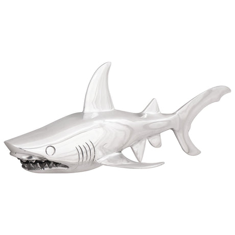 Shark Sculpture Silver 68X20X24 Cm Aluminium