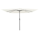 Square Garden Parasol With Led Lights 295X245 Cm White