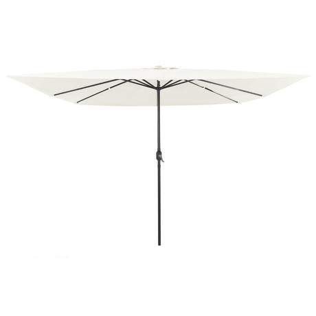Square Garden Parasol With Led Lights 295X245 Cm White