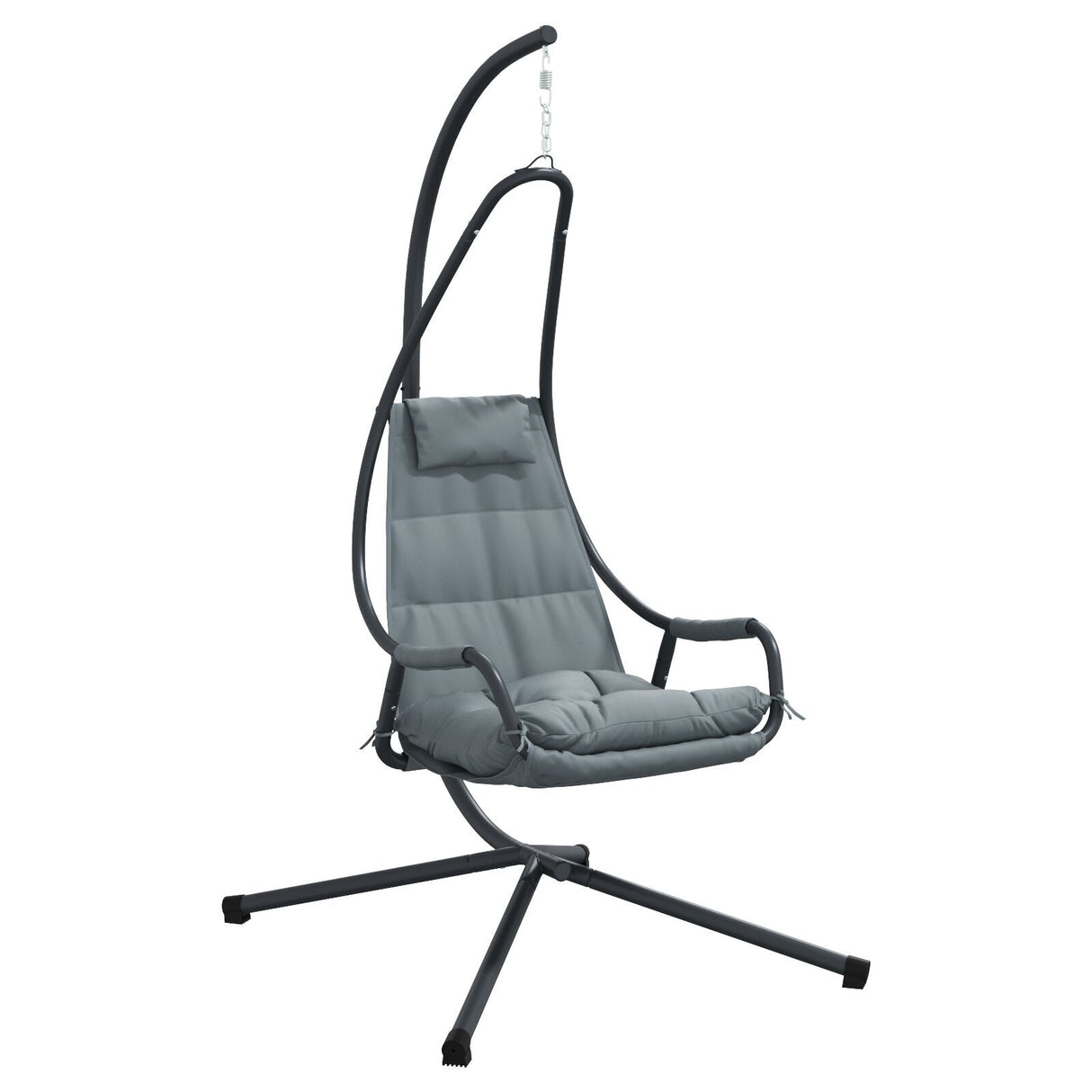 Hanging Chair With Stand And Cushion Steel