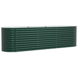 Garden Raised Bed Green 320X80X81 Cm Galvanized Steel