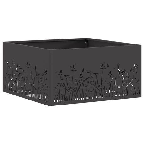 Fire Pit Square Black Steel