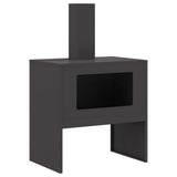Fire Pit With Chimney Black Steel