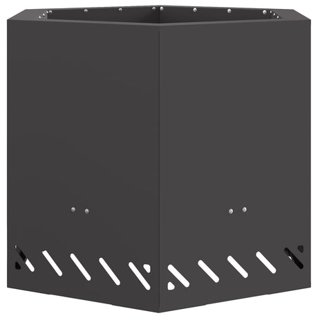 Smokeless Fire Pit Hexagonal Black Steel