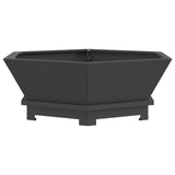 Fire Pit Hexagonal Black Steel