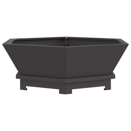 Fire Pit Hexagonal Black Steel