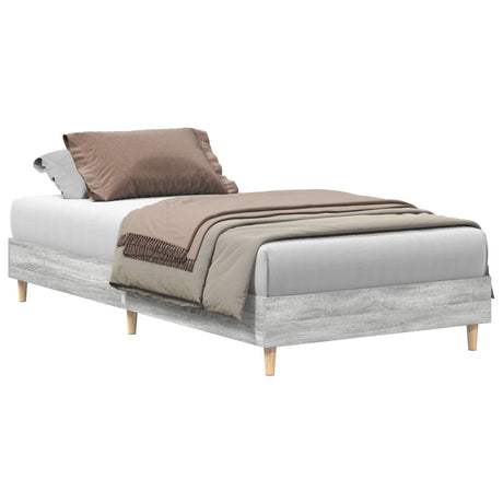 Bed Frame 90X200 Cm Grey Sonoma Engineered Wood