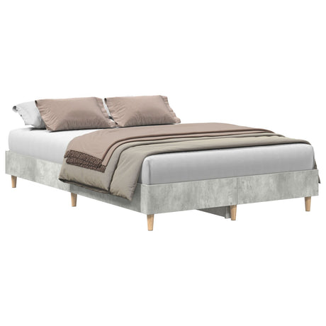 Bed Frame 120X190 Cm In Concrete Grey With Engineered Wood
