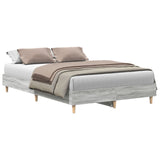 Bed Frame 120X190 Cm Grey Sonoma Engineered Wood