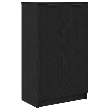 Shoe Cabinet In Black Oak - 59 X 35 X 100 Cm - Made From Engineered Wood