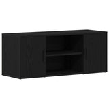 Tv Cabinet Black Oak 100X35X40 Cm Engineered Wood