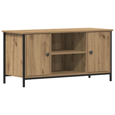 Tv Cabinet Artisan Oak 100X40X50 Cm Engineered Wood And Steel