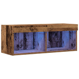 Tv Wall Cabinet With Led Lights Old Wood 80X30X30 Cm