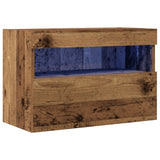 Tv Wall Cabinet With Led Lights Old Wood 60X30X40 Cm