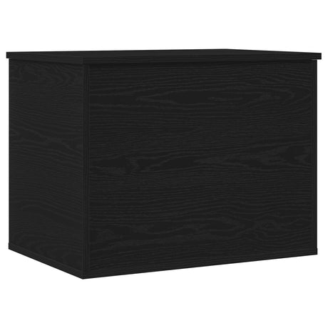 Storage Box With Lid Black Oak 60X42X46 Cm Engineered Wood