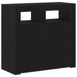 Sideboard With Led Lights - Black Oak - 80X35X75 Cm - Engineered Wood