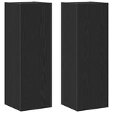 Wall-Mounted Tv Cabinets - 2 Pcs Black Oak, 30.5X30X90 Cm, Made From Engineered Wood