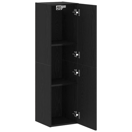 Tv Cabinet Black Oak 30,5X30X110 Cm Engineered Wood