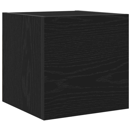 Wall Mounted Tv Cabinet In Black Oak - 30.5 X 30 X 30 Cm