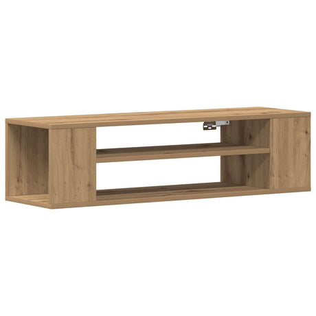 Wall Mounted Tv Cabinet In Artisan Oak - 100X30X26.5 Cm, Made From Engineered Wood