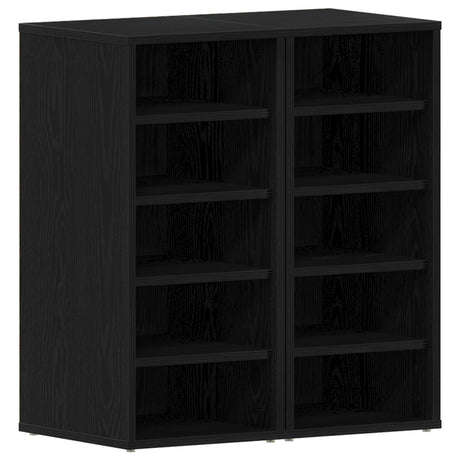 Shoe Cabinet In Black Oak - 32X35X70 Cm, Made Of Engineered Wood