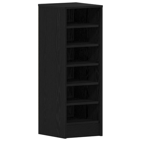Shoe Cabinet In Black Oak - 31.5 X 35 X 90 Cm Made From Engineered Wood