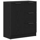 Black Oak Sideboard 60X30X70 Cm Made From Engineered Wood