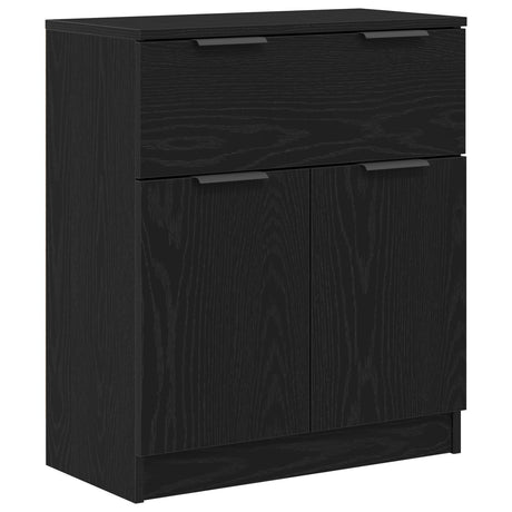 Black Oak Sideboard 60X30X70 Cm Engineered Wood