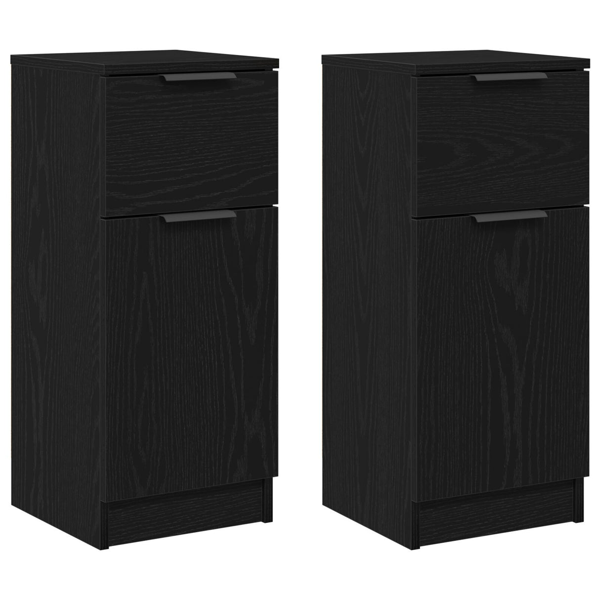 Black Oak Sideboard 30X30X70 Cm Mdf