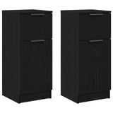 Black Oak Sideboard 30X30X70 Cm Mdf