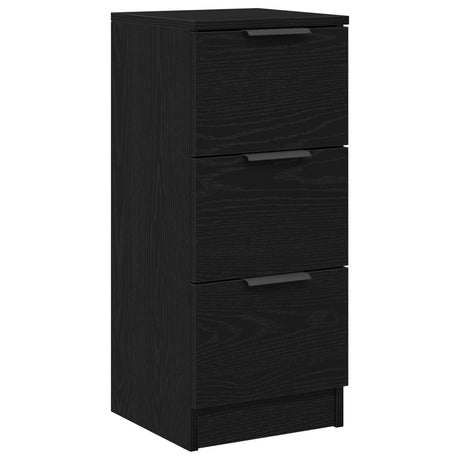 Sideboards 2 Pcs Black Oak 30X30X70 Cm Engineered Wood