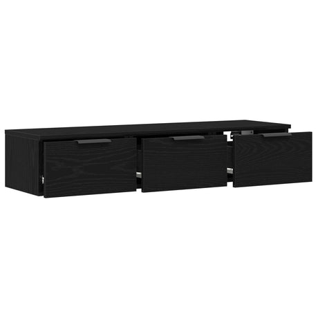 Black Oak Wall Cabinet 102X30X20 Cm Made Of Engineered Wood