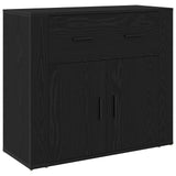 Sideboard Black Oak 80X33X70 Cm Engineered Wood